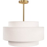 Buy Ceiling Pendant Lamp - Fabric Shade - Braichal Aged Gold 60680 - in the UK