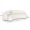 Curved Bouclé Fabric Sofa - 3/4 Seats - Souta image 7