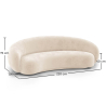 Buy Velvet Curved Sofa - 3/4 Seats - Souta Beige 60691 with a guarantee