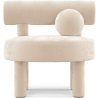 Buy  Armchair - Upholstered in Velvet - Klena Beige 60696 - in the UK