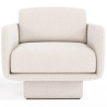 Buy Upholstered Armchair in Bouclé Fabric - Jackson White 61000 - in the UK