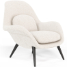 Buy Bouclé Upholstered Armchair - Uyere White 60707 at Privatefloor