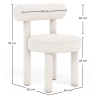 Buy Dining Chair - Upholstered in Bouclé Fabric - Rhys White 60709 - in the UK