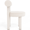 Buy Dining Chair - Upholstered in Bouclé Fabric - Rhys White 60709 in the United Kingdom