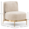 Buy Designer Armchair - Velvet Upholstered - Kanla Beige 61001 with a guarantee