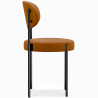 Buy Dining Chair - Upholstered in Velvet - Black Metal - Margot Mustard 61003 at Privatefloor