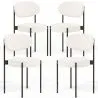 Pack of 4 - Dining Chair - Upholstered in Bouclé Fabric - Black Metal - Margot image 7