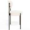 Dining Chair - Upholstered in Bouclé Fabric - Black Metal - Margot image 7