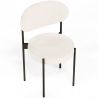 Dining Chair - Upholstered in Bouclé Fabric - Black Metal - Margot image 7