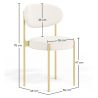 Pack of 4 - Dining Chair - Upholstered in Bouclé Fabric - Golden Metal - Margot image 7