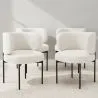 Pack of 4 - Dining Chair - Upholstered in Bouclé Fabric - Loraine image 7