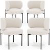 Pack of 4 - Dining Chair - Upholstered in Bouclé Fabric - Loraine image 7