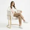 Dining Chair - With armrests - Upholstered in Bouclé Fabric - Giorgia image 7