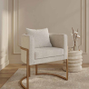 Buy Dining Chair - With armrests - Upholstered in Bouclé Fabric - Giorgia White 61010 in the United Kingdom
