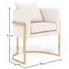 Buy Dining Chair - With armrests - Upholstered in Bouclé Fabric - Giorgia White 61010 - prices