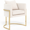 Buy Dining Chair - With armrests - Upholstered in Bouclé Fabric - Giorgia White 61010 at Privatefloor