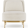 Buy Designer Armchair - Upholstered in Bouclé Fabric - Kanla White 61015 - in the UK