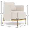 Buy Designer Armchair - Upholstered in Bouclé Fabric - Terrec White 61017 - in the UK