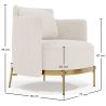 Buy Designer Armchair - Upholstered in Bouclé Fabric - Terrec White 61017 - in the UK