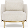 Buy Designer Armchair - Upholstered in Bouclé Fabric - Terrec White 61017 - in the UK