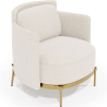 Buy Designer Armchair - Upholstered in Bouclé Fabric - Terrec White 61017 at Privatefloor