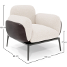 Buy Bouclé Fabric Upholstered Armchair - Vandan White 61021 home delivery