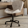 Buy Office Chair with Wheels - Swivel Desk Chair - Upholstered in Faux Leather - Black Wito Frame White 61049 in the United Kingdom