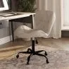 Office Chair with Wheels - Swivel Desk Chair - Upholstered in Bouclé Fabric - Black Wito Frame image 7