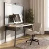 Office Chair with Wheels - Swivel Desk Chair - Upholstered in Bouclé Fabric - Black Wito Frame image 7