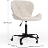 Buy Office Chair with Wheels - Swivel Desk Chair - Upholstered in Bouclé Fabric - Black Wito Frame White 61055 - in the UK