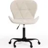 Office Chair with Wheels - Swivel Desk Chair - Upholstered in Bouclé Fabric - Black Wito Frame image 7