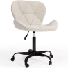 Buy Office Chair with Wheels - Swivel Desk Chair - Upholstered in Bouclé Fabric - Black Wito Frame White 61055 at Privatefloor