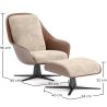 Contemporary Upholstered Design Armchair with Footrest - Asher image 7