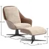 Contemporary Upholstered Design Armchair with Footrest - Asher image 7