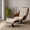 Contemporary Upholstered Design Armchair with Footrest - Asher image 7