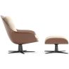 Contemporary Upholstered Design Armchair with Footrest - Asher image 7