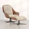 Contemporary Upholstered Design Armchair with Footrest - Asher image 7