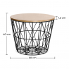 Buy Round Side Table - Industrial Design - Wood and Metal - Basker Black 58416 home delivery