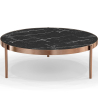 Buy Black Marble Coffee Table - 50cm Diameter - Fika Black 61093 - in the UK