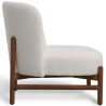 Buy Bouclé Fabric and Wood Armchair - Brina White 61135 in the United Kingdom