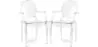 Pack of 2 Transparent Dining Chairs - Armrest Design - Louis XIV image 7