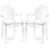 Pack of 2 Transparent Dining Chairs - Armrest Design - Louis XIV image 7