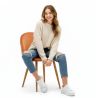 Dining Chair - Upholstered in Velvet - Backrest with Pattern - Evelyne image 7