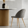 Buy Dining Chair - Upholstered in Velvet - Backrest with Pattern - Evelyne Reddish orange 61146 in the United Kingdom