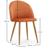 Buy Dining Chair - Upholstered in Velvet - Backrest with Pattern - Evelyne Reddish orange 61146 in the United Kingdom