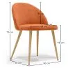 Dining Chair - Upholstered in Velvet - Backrest with Pattern - Evelyne image 7