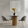 Buy Dining Chair - Upholstered in Velvet - Backrest with Pattern - Evelyne Reddish orange 61146 - prices