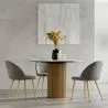 Dining Chair - Upholstered in Velvet - Backrest with Pattern - Evelyne image 7