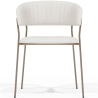 Buy Dining chair - Upholstered in Bouclé Fabric - Gruna White 61148 - in the UK