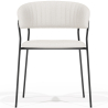 Buy Dining chair - Upholstered in Bouclé Fabric - Gruna White 61149 - in the UK